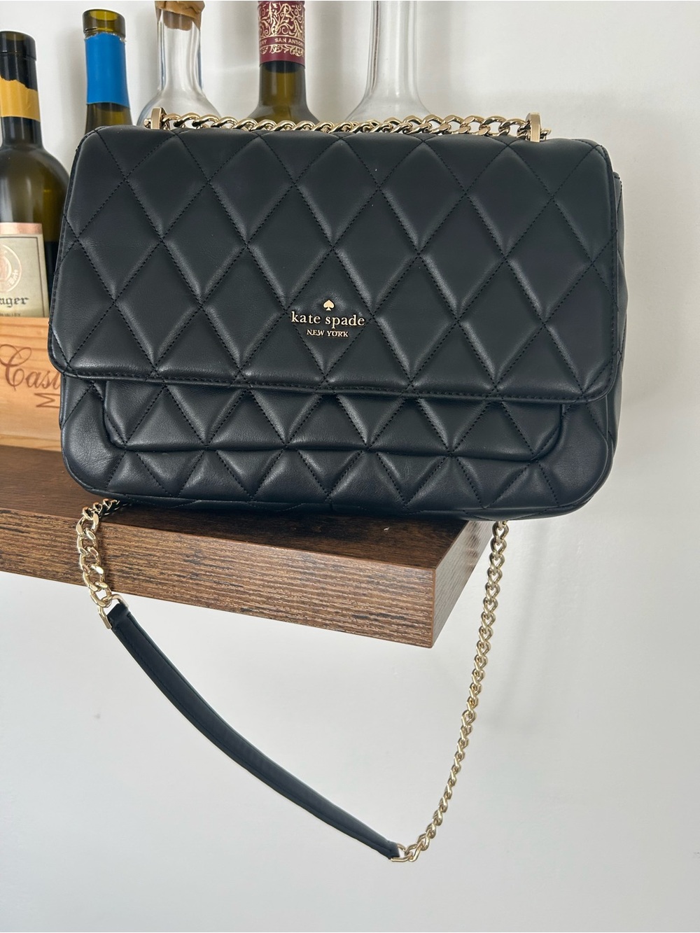 kate spade Black Quilted Crossbody with Gold Chain - Picture 11 of 14